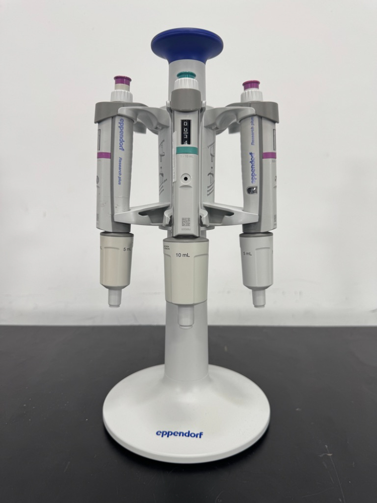 Image of Eppendorf Research Plus Single Channel Pipettes and Stand